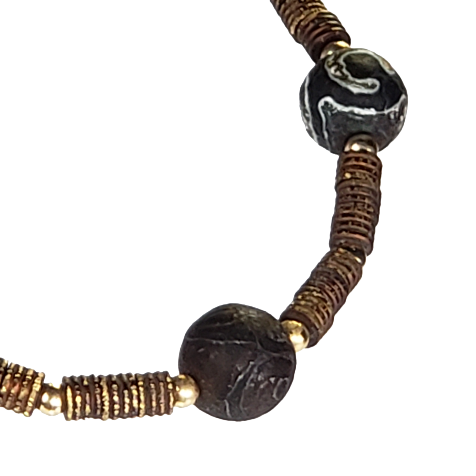 Dzi Agate & Bronze Bracelet