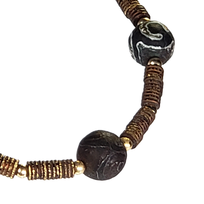 Dzi Agate & Bronze Bracelet