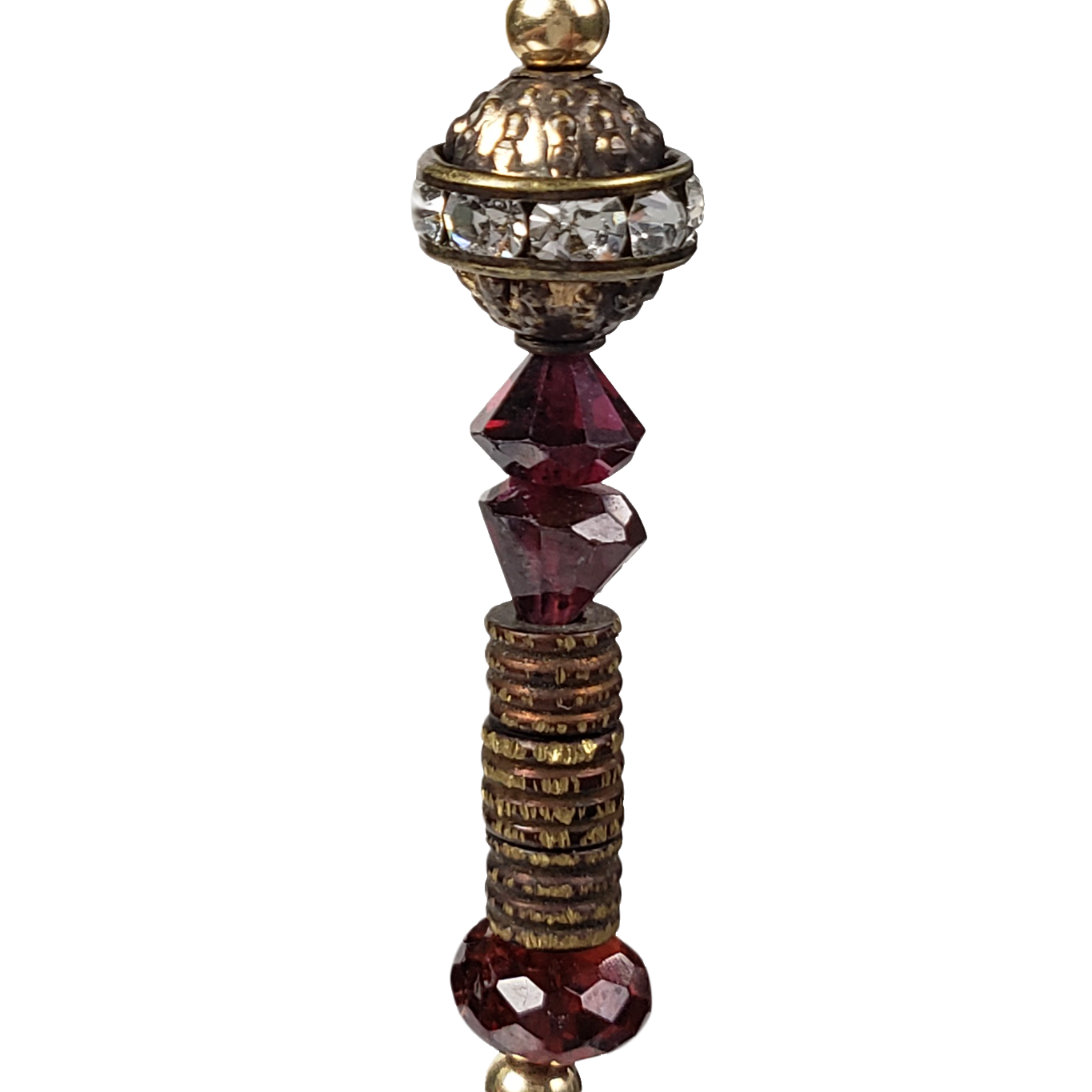 Bronze, Garnet & Crystal Earrings