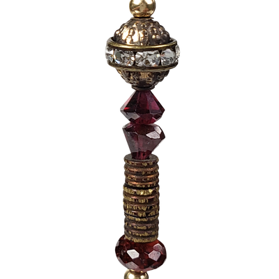 Bronze, Garnet & Crystal Earrings