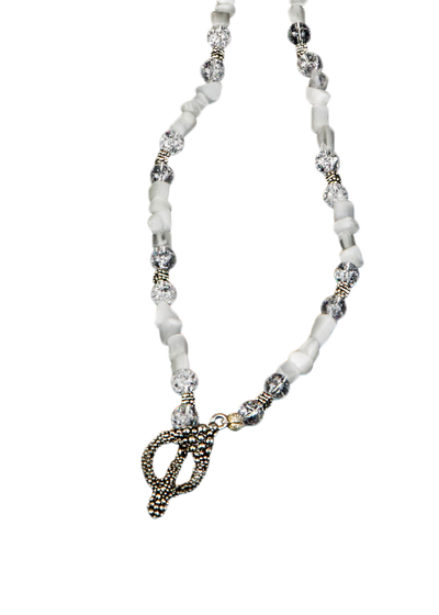 Cat’s Eye Necklace White (33")