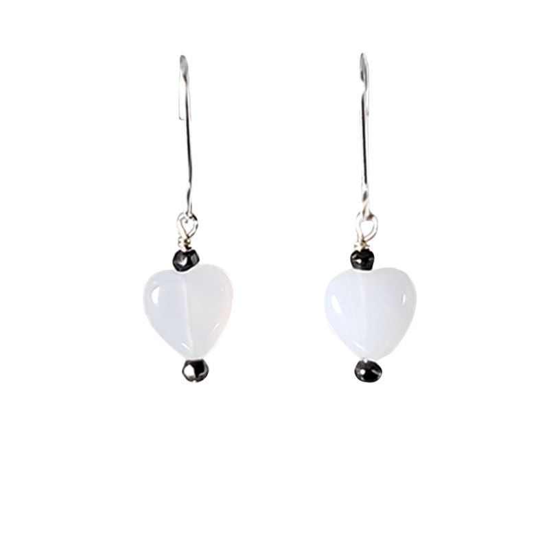 Chalcedony Hearts Earrings