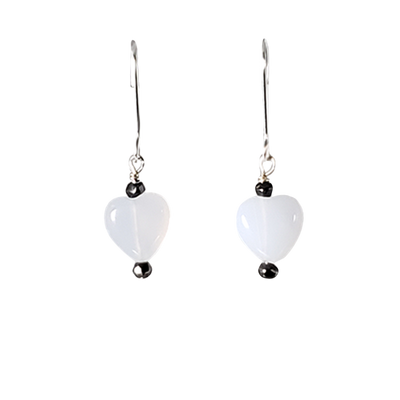 Chalcedony Hearts Earrings