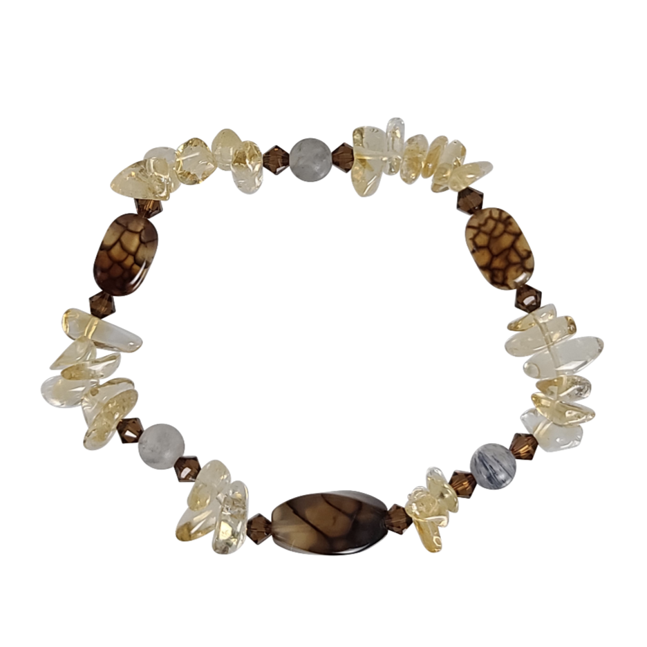 Cracked Agate & Citrine Bracelet