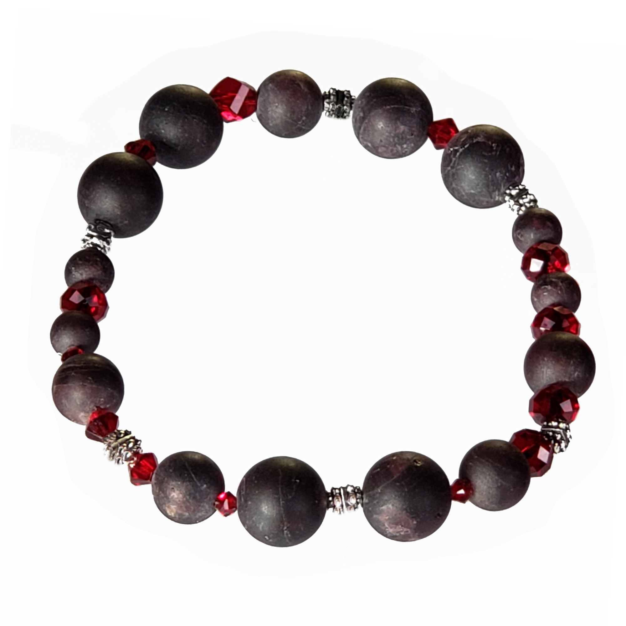 Tumbled Garnet & Swarovski Bracelet