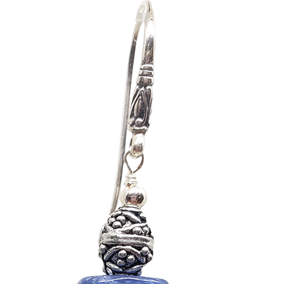 Kyanite Earrings - Sterling Chain Drop