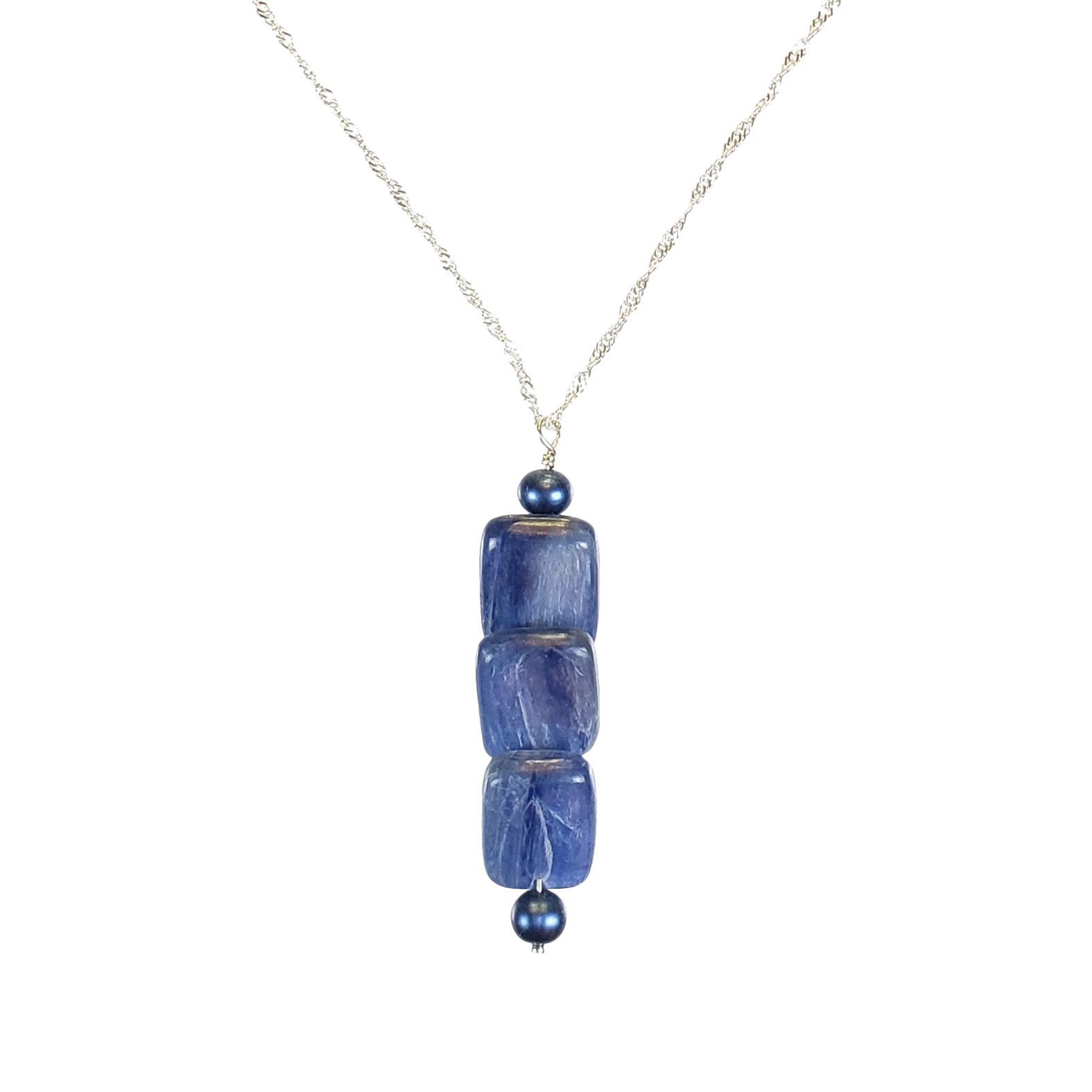 Kyanite Flats Pendant on Sterling Chain