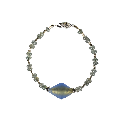 Moss Aquamarine & Venetian Glass Bracelet