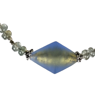 Moss Aquamarine & Venetian Glass Bracelet