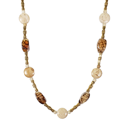 River Stone & Cracked Agate Necklace