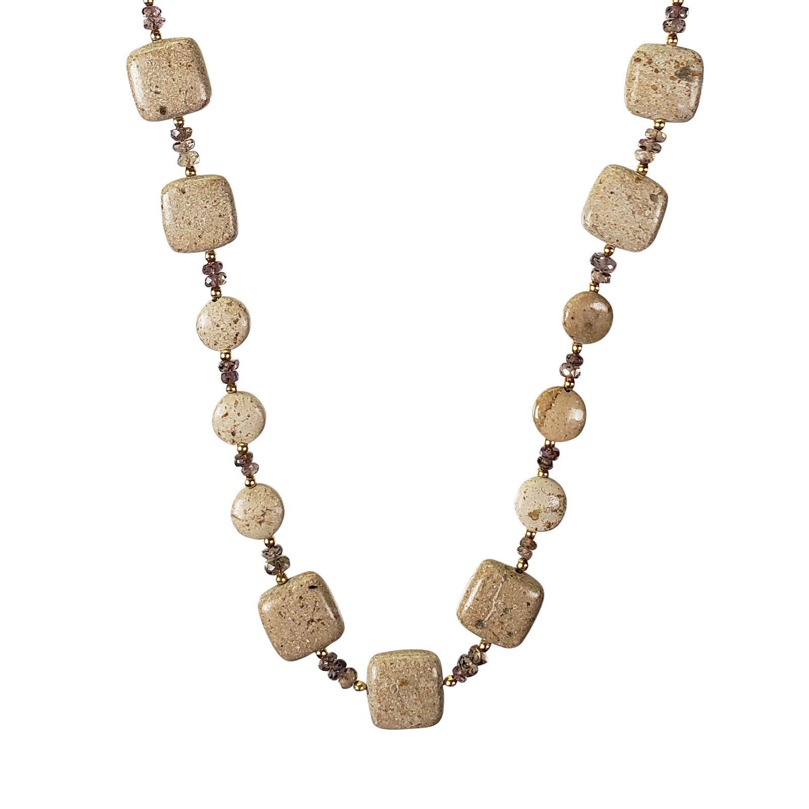 Rivers Stone & Sapphire Necklace - Single Strand