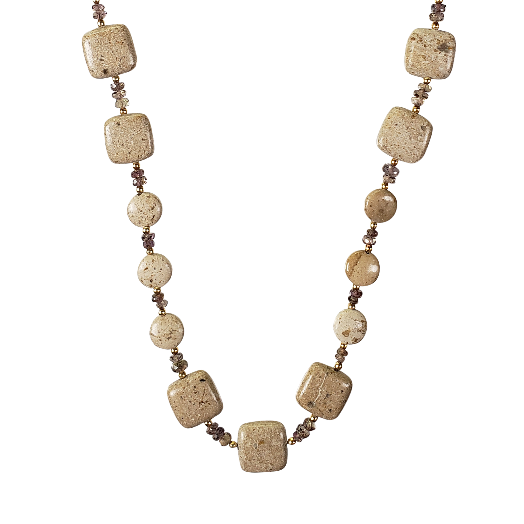 Rivers Stone & Sapphire Necklace - Single Strand