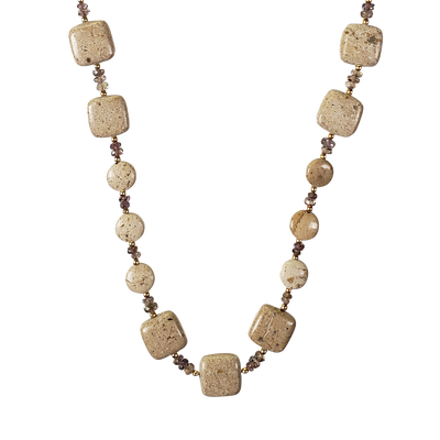 Rivers Stone & Sapphire Necklace - Single Strand