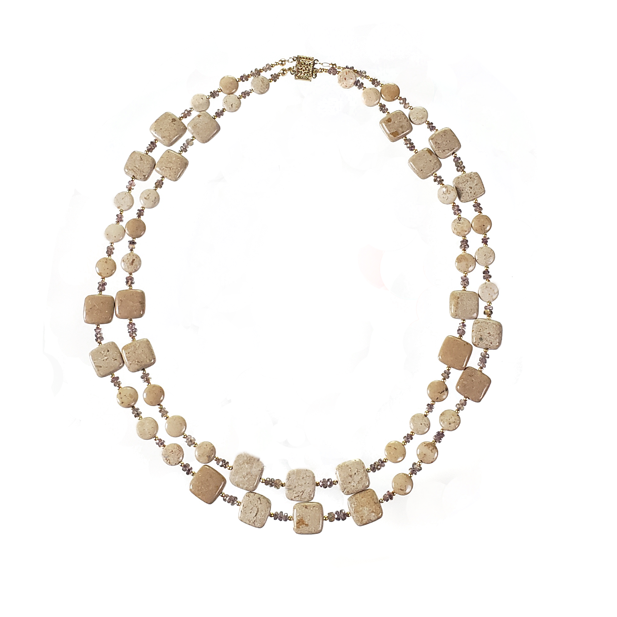 Rivers Stone & Sapphire Necklace - 2 Strand