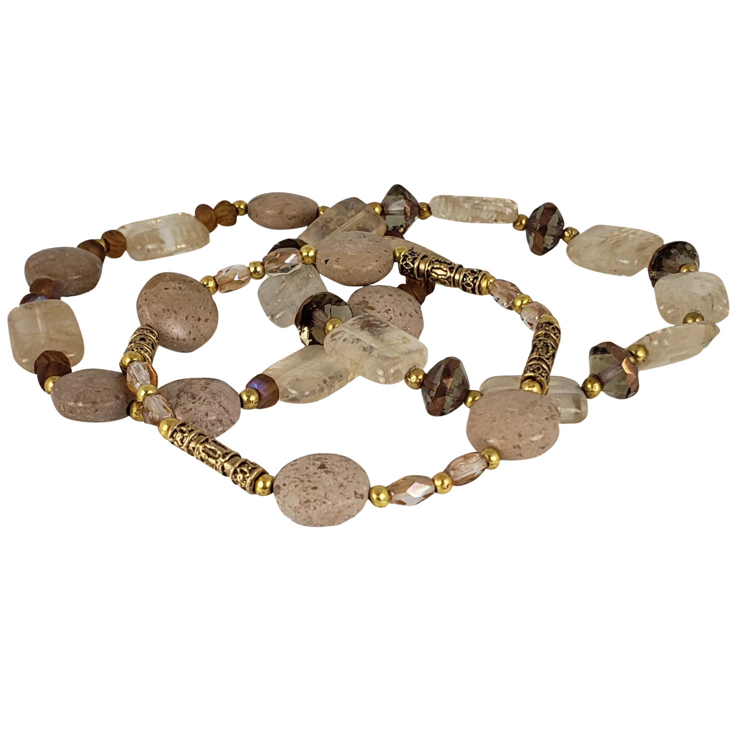 Rivers Stone Bracelet Trio #2 - Ruite