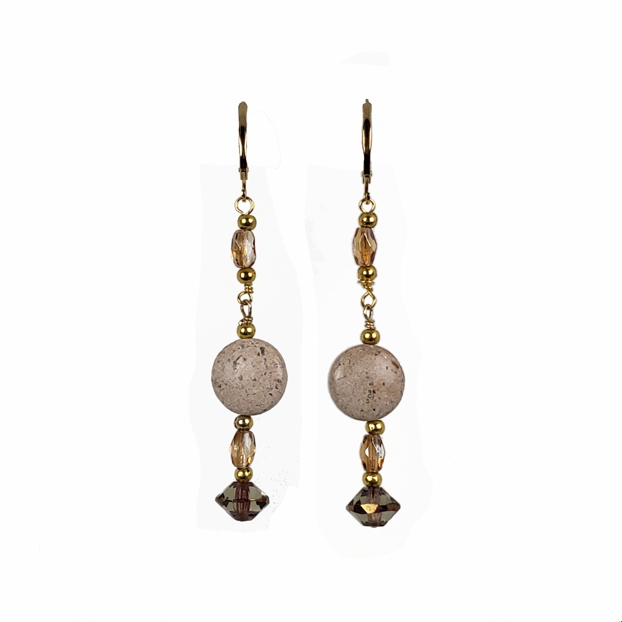 River Stone & Czech Crystal Earring