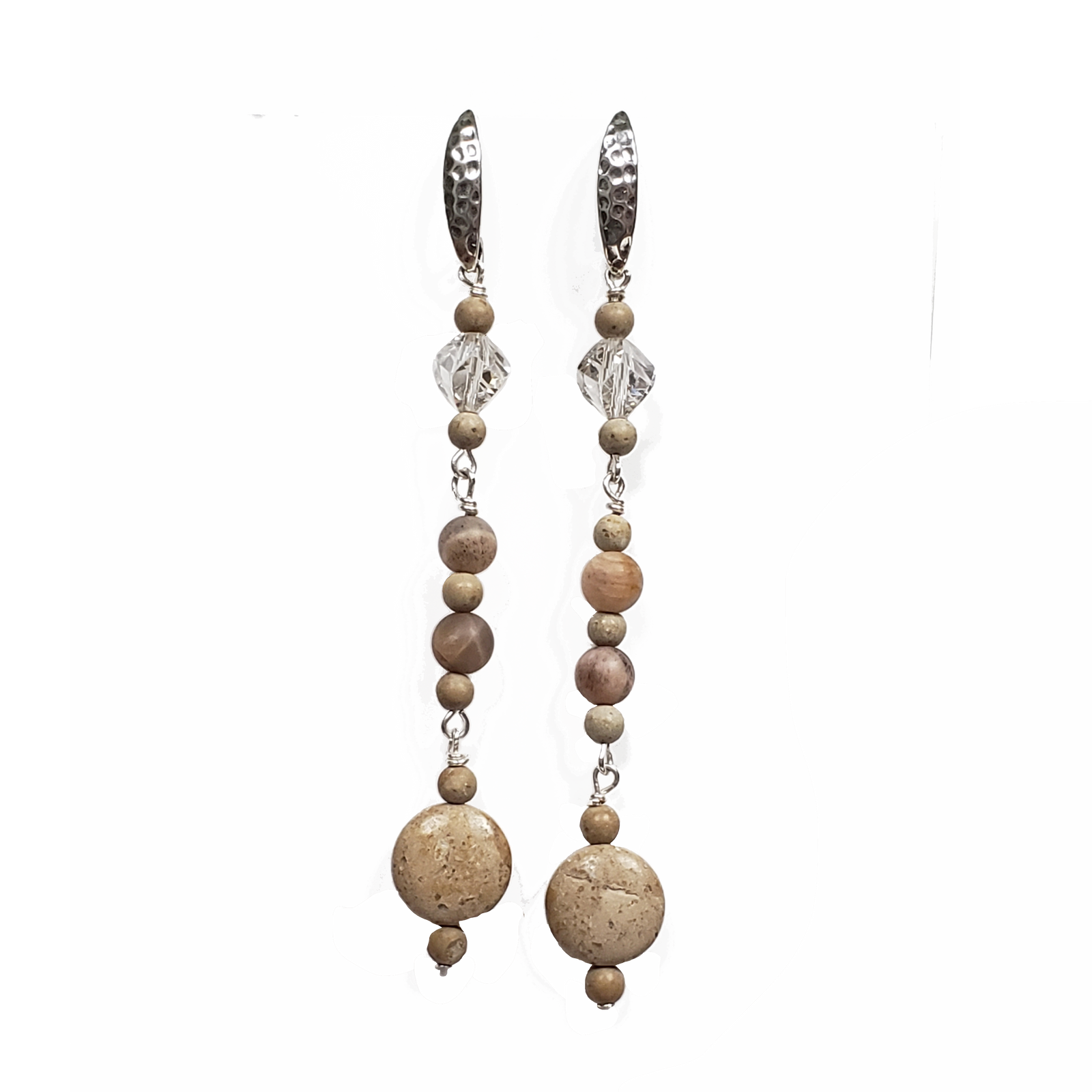 Rivers Stone & Crystal Earrings Long