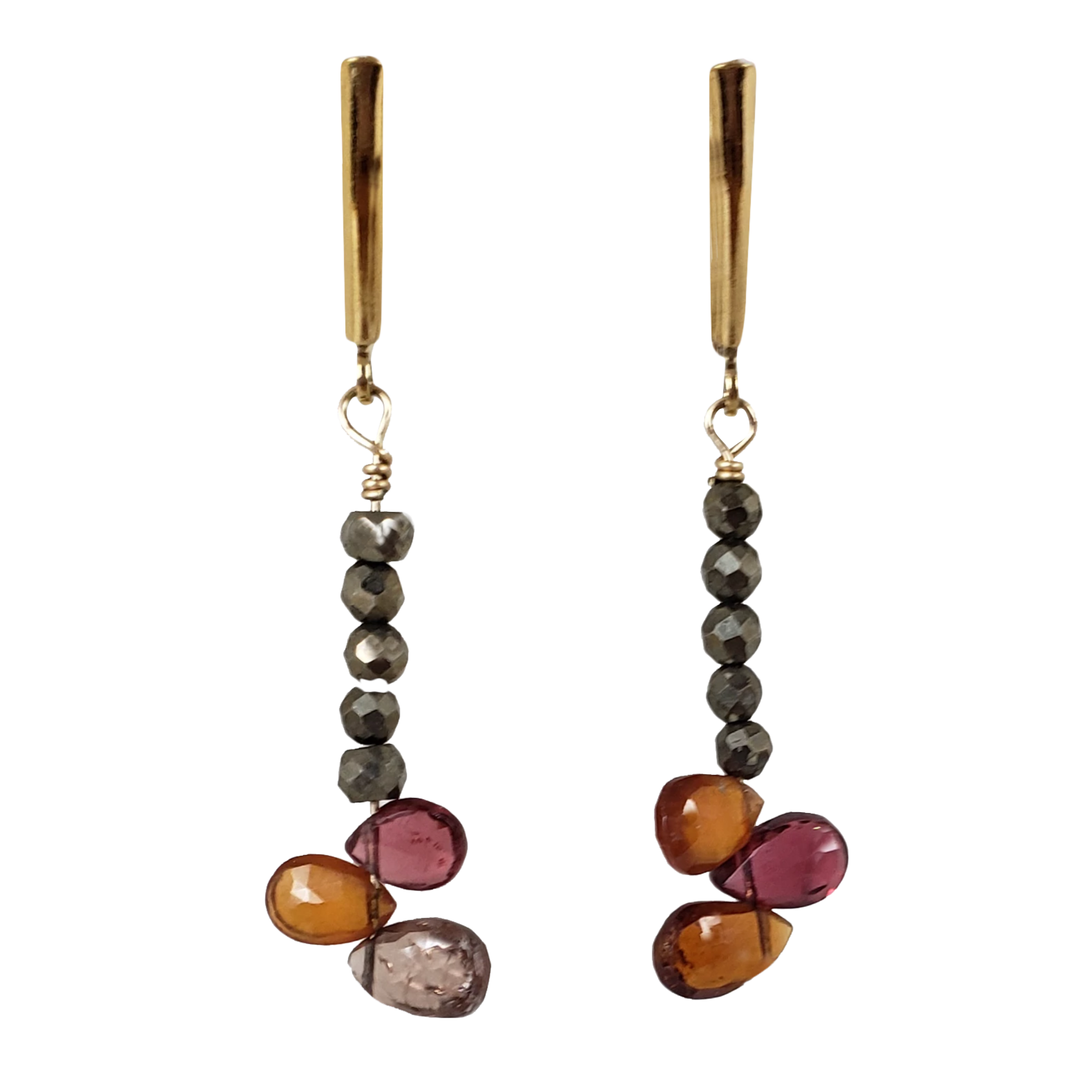 Tundra Sapphire and Pyrite Earrings