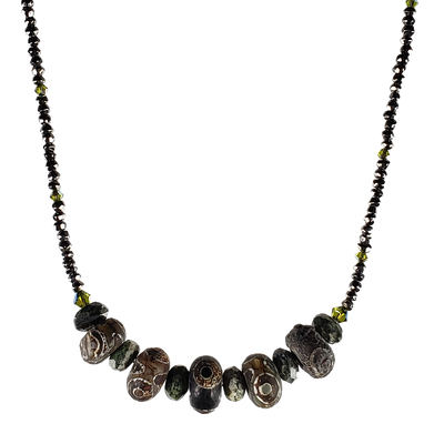 Zebra Stone, Dzi & Hematite Necklace