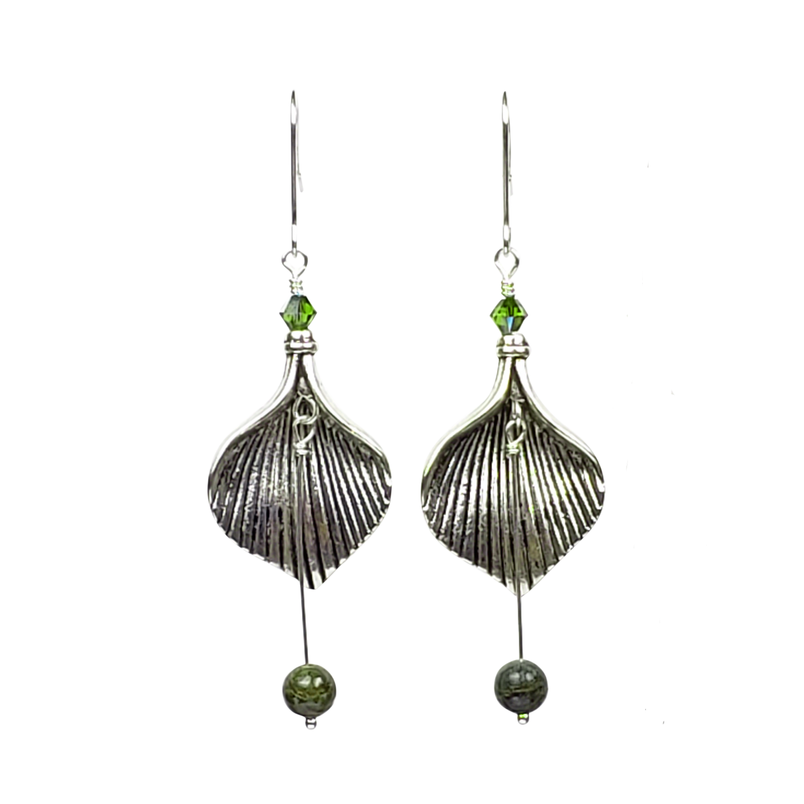 Leaf Earrings - Zebra Stone