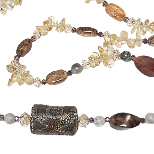 Artisan Dzi & Citrine Necklace