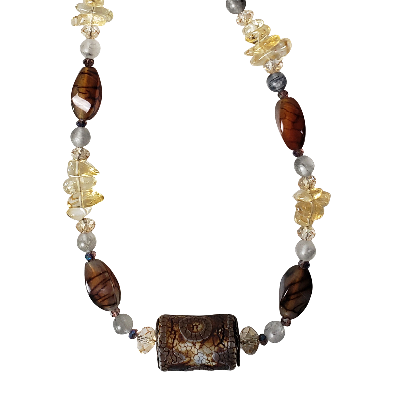 Artisan Dzi & Citrine Necklace