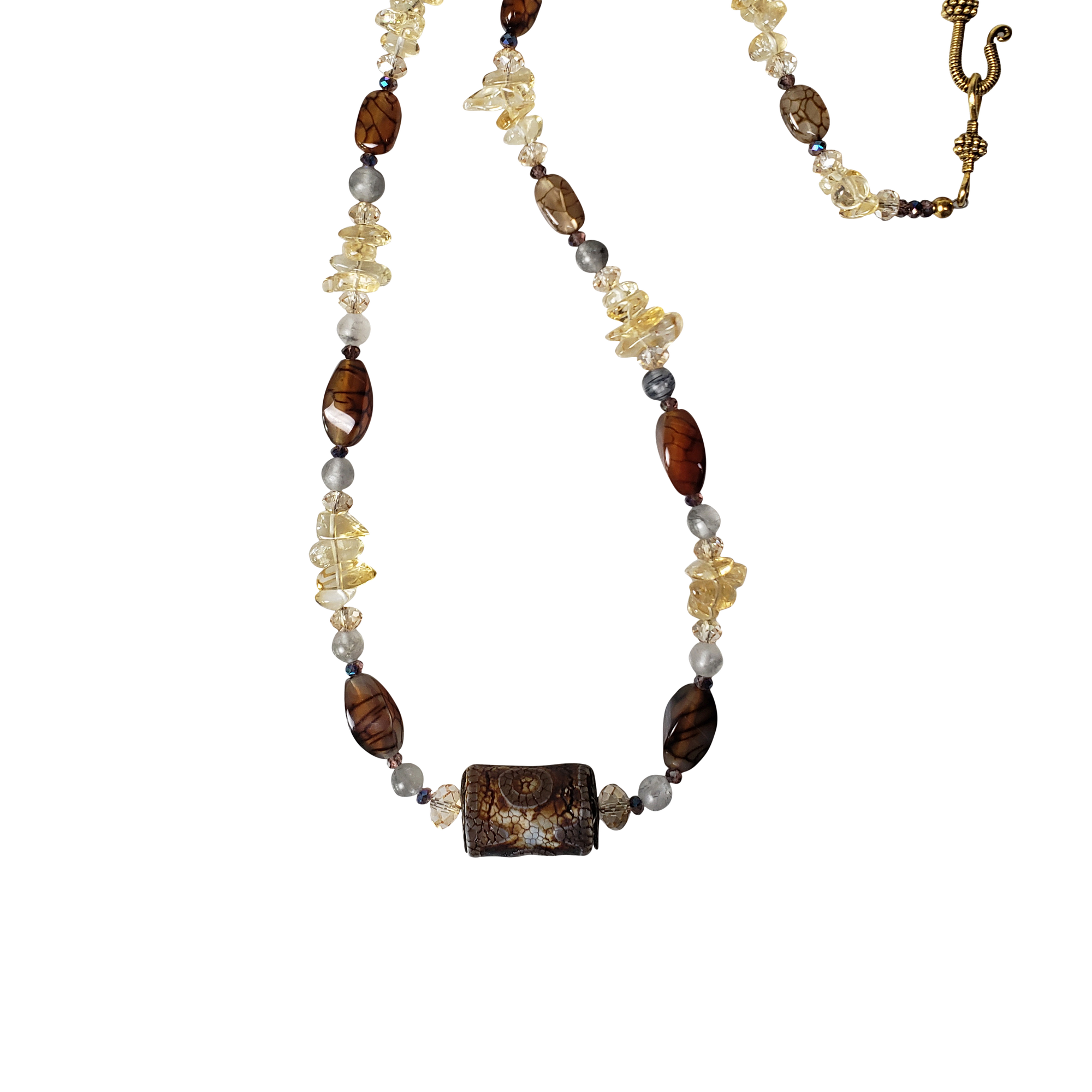 Artisan Dzi & Citrine Necklace