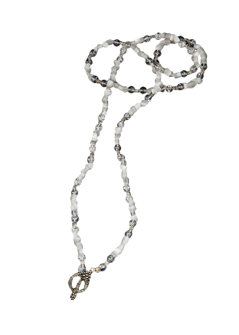Cat’s Eye Necklace White (33")