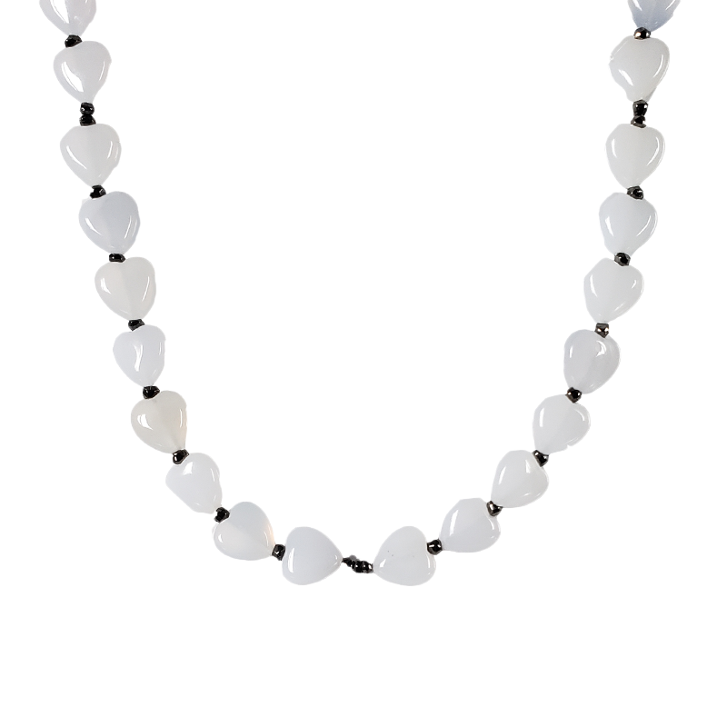 Chalcedony Hearts Necklace