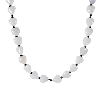 Chalcedony Hearts Necklace