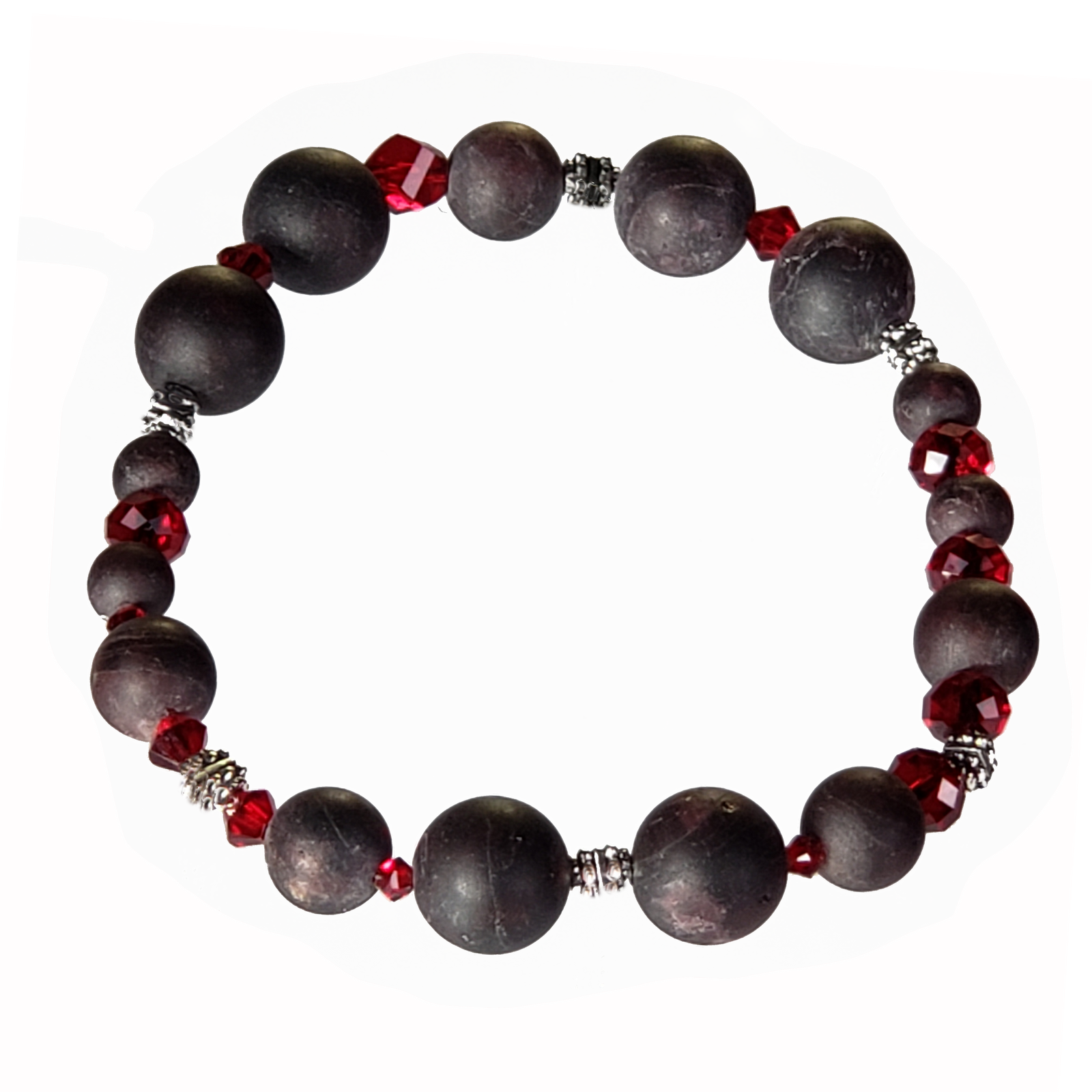 Tumbled Garnet & Swarovski Bracelet