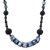 Kyanite Flats & Black Glass Necklace