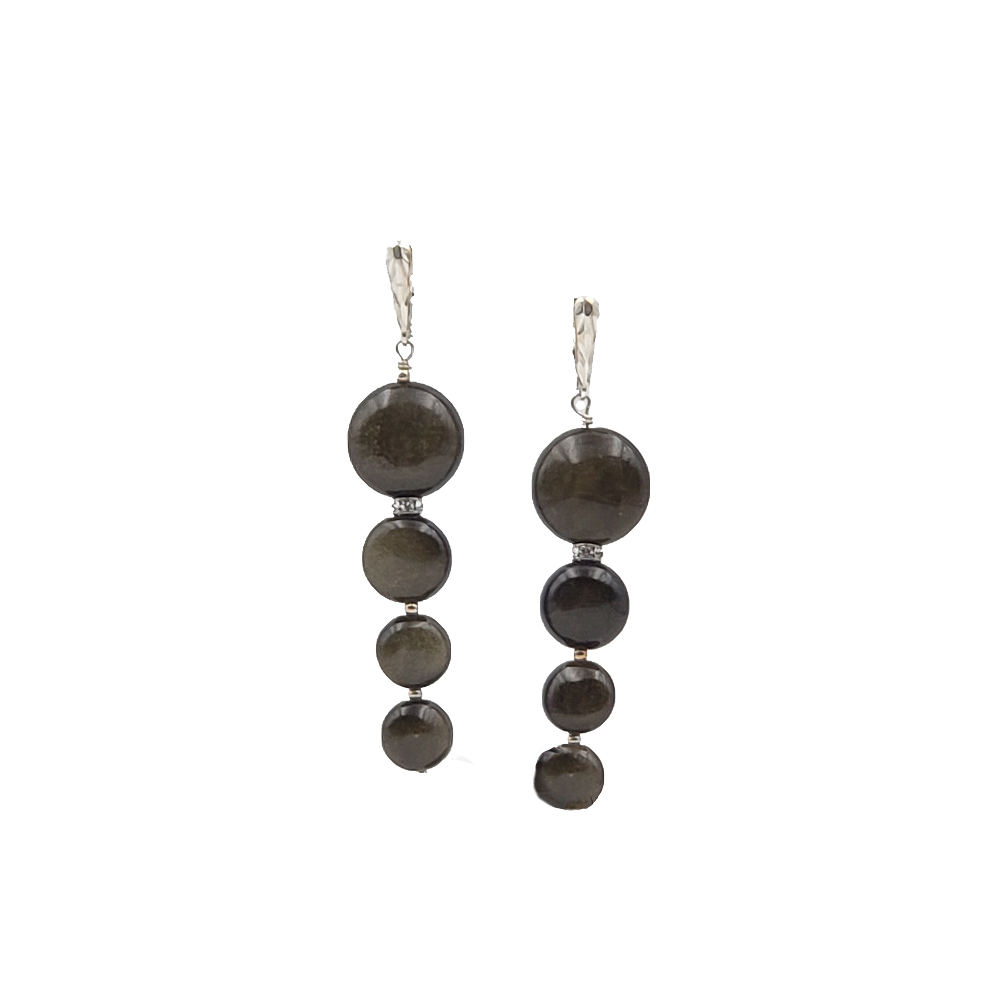 Obsidian Tiered Drop Earrings
