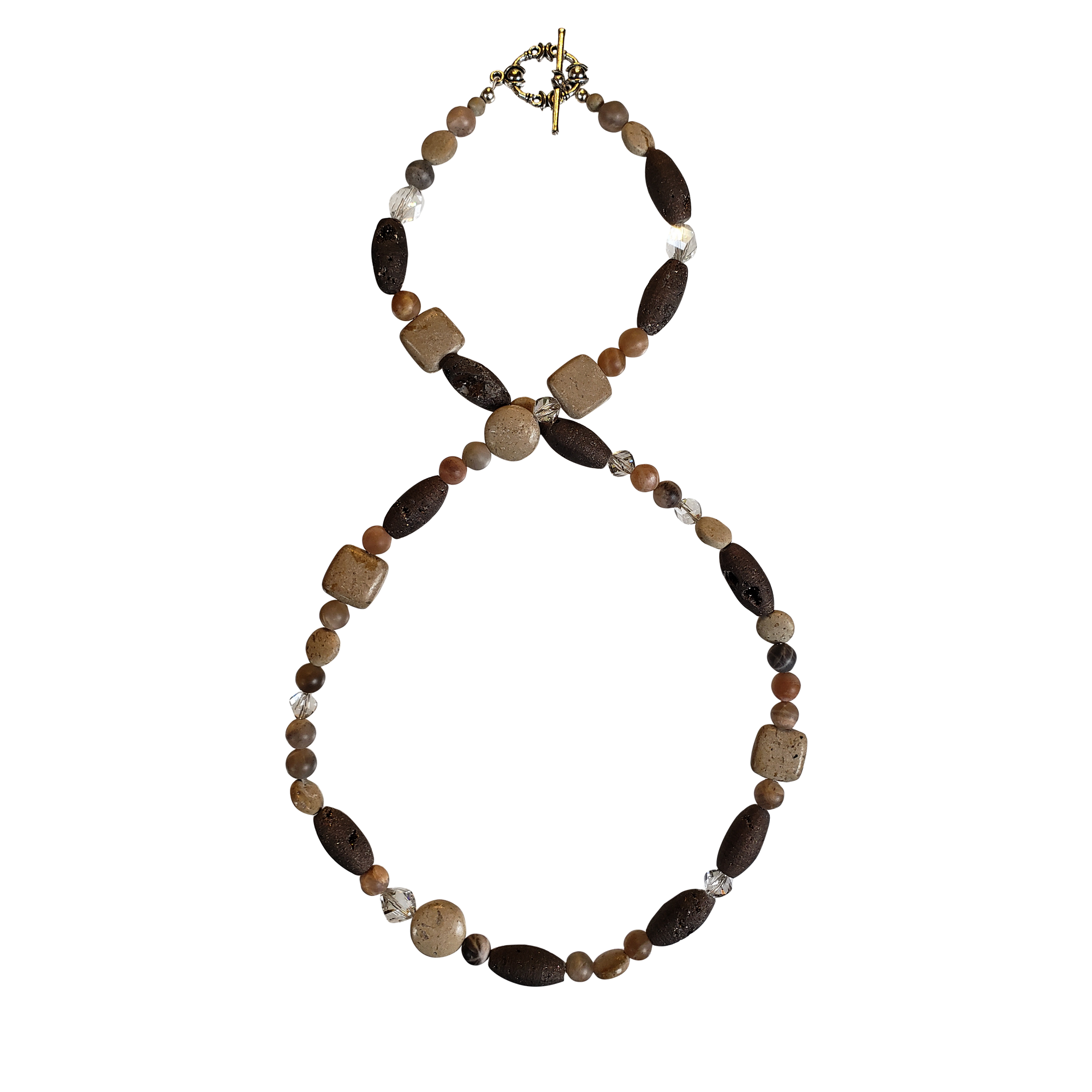 River Stone & Geode Necklace