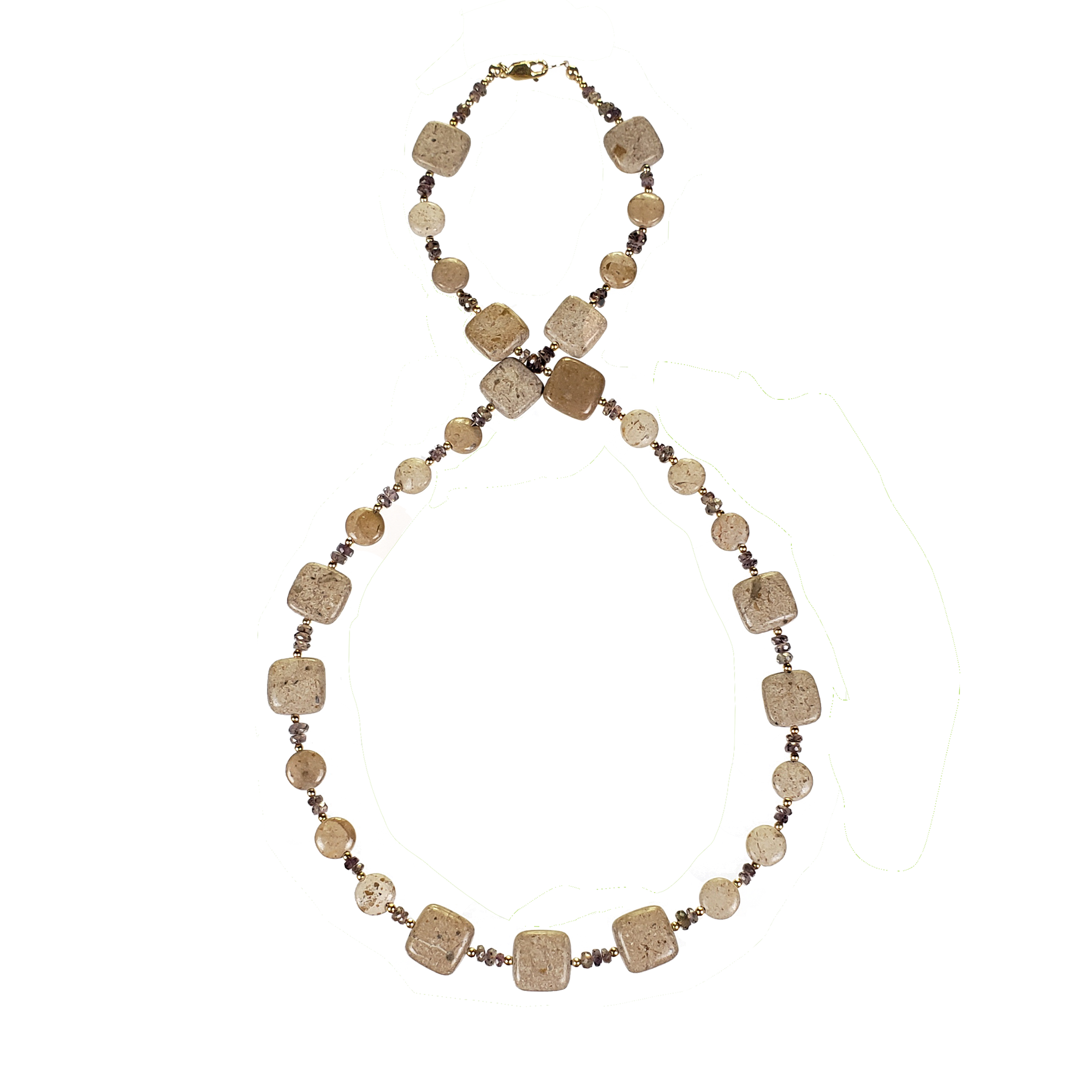 Rivers Stone & Sapphire Necklace - Single Strand