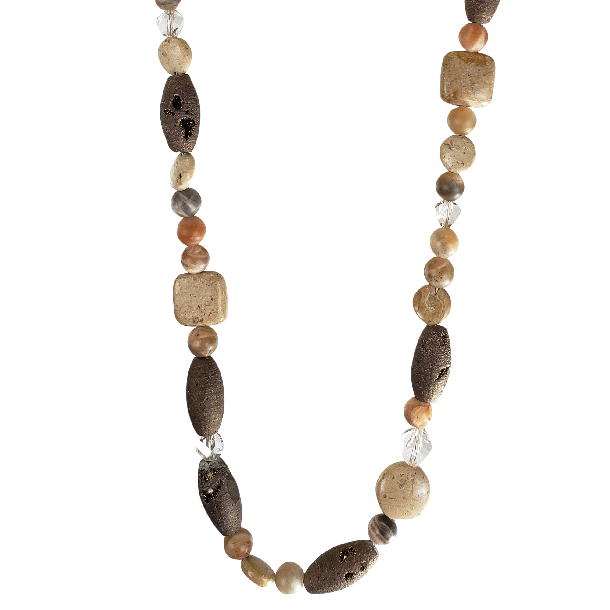 River Stone & Geode Necklace