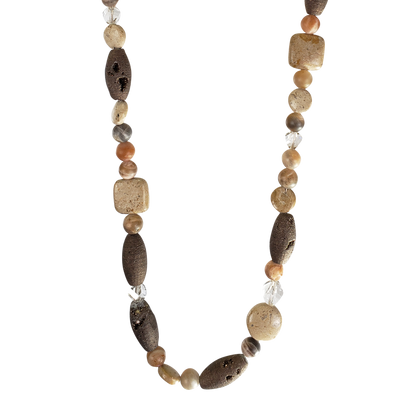 River Stone & Geode Necklace