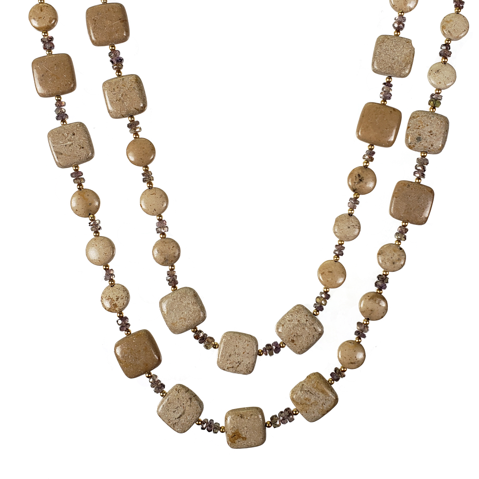 Rivers Stone & Sapphire Necklace - 2 Strand