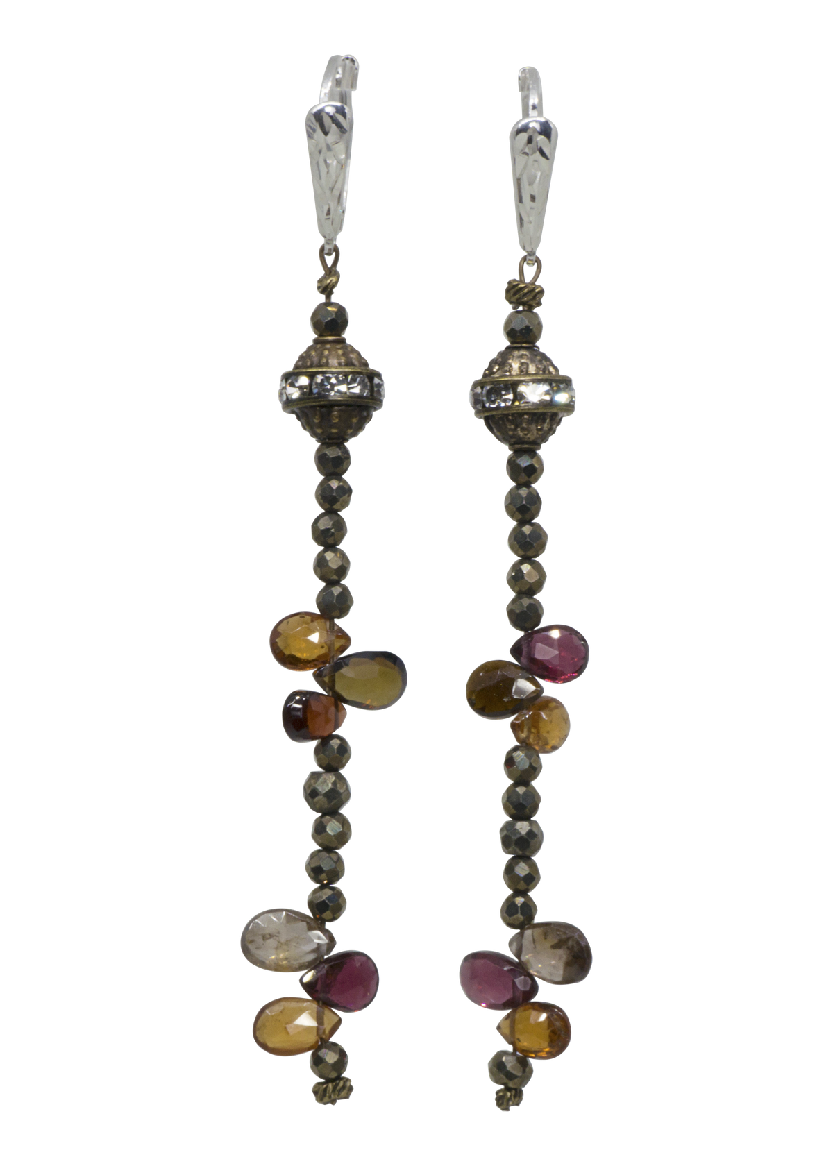 Tundra Sapphire and Pyrite Earrings (L)